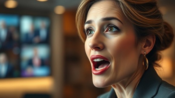 Close-up of a woman discussing the SAVE America Act.