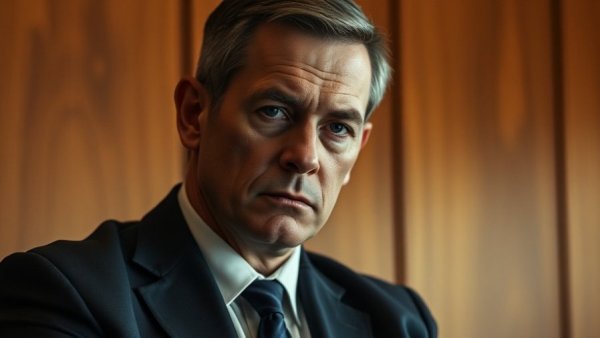 Focused individual in formal setting during North Texas housing discrimination investigation.