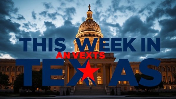 Texas State Capitol with news headline, Texas politics elections 2026.