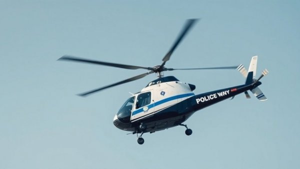 Missing Nancy Guthrie search with helicopter in clear blue sky.