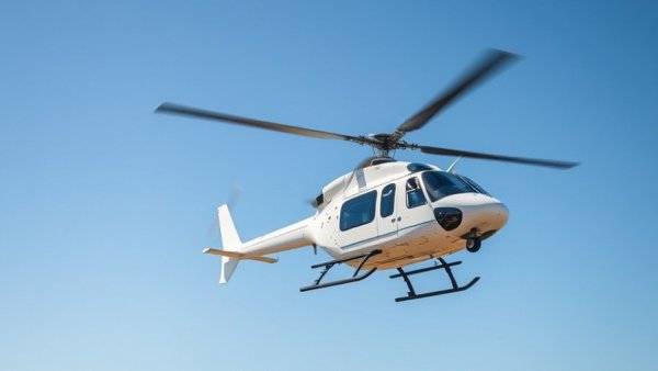 Police helicopter searches clear sky in Nancy Guthrie missing person case.