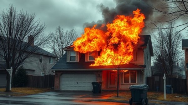 San Antonio news fire, intense house blaze with flames and smoke.