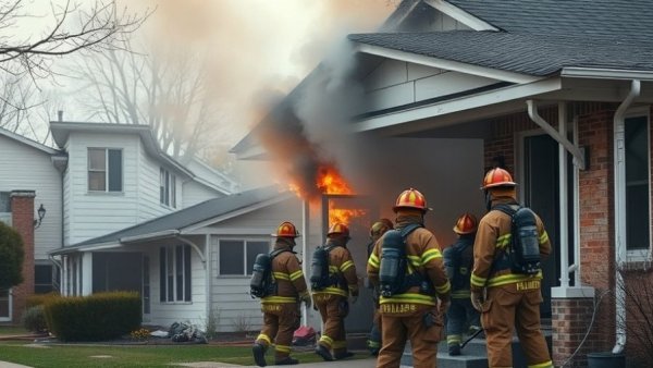 San Antonio news fire rescue: firefighters at residential house fire.