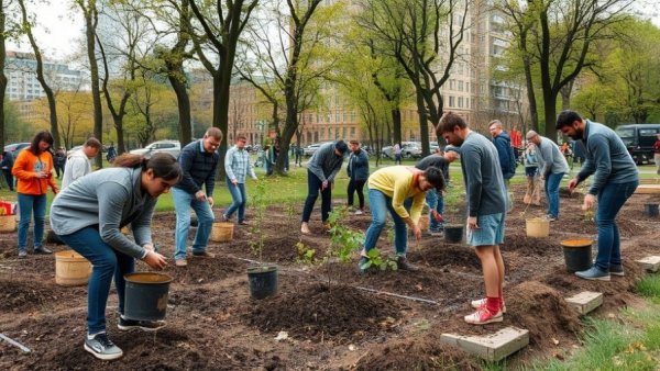 Community planting in Austin food forest