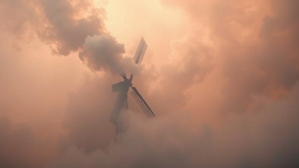 Texas windmill fire smoke billows in dramatic scene.