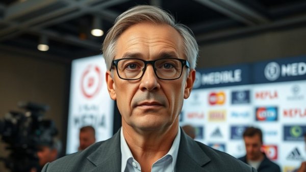 Middle-aged man at media event, Texas politics news.