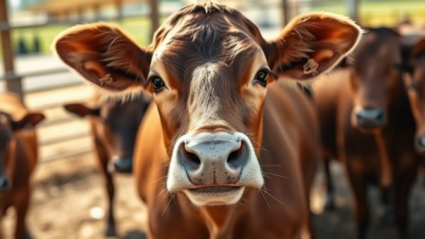 Brown cow in cattle pen, highlighting Texas BBQ crisis