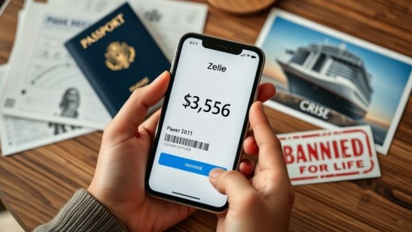 Economic impact on travel plans depicted by a smartphone payment.