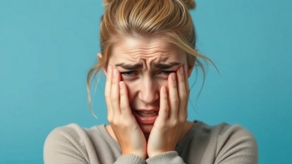 Amber Glenn shows emotion after an Olympic mistake.