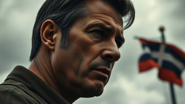 Trump's promise to the Iranian people, serious profile view.