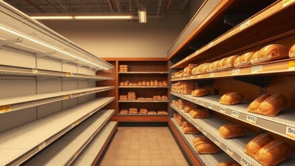 Randalls store closure in Houston leads to sparsely stocked bread aisle.