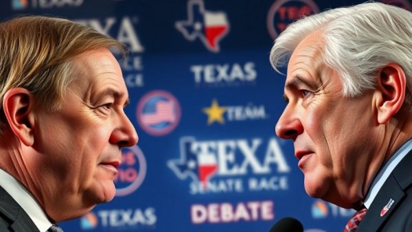 Texas Senate race debate with two candidates facing each other.