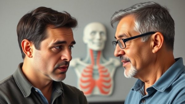 Two men discussing reverse autoimmune disease in 30 days with thyroid background.