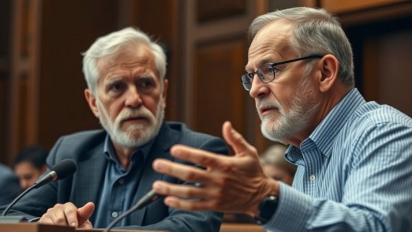 Two men in discussion on tariffs' impact on USMCA negotiations.