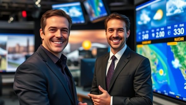 San Antonio news presenter delivering weather forecast on air.