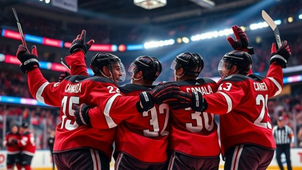 Canada hockey team celebrates advancing to gold medal game