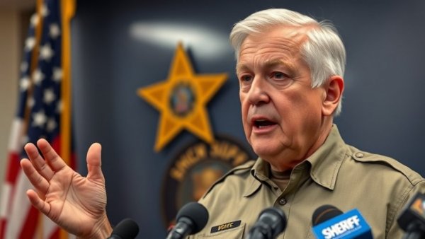 Sheriff addressing accountability in law enforcement at a press conference.