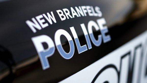 New Braunfels Police logo on vehicle related to teen fatality in New Braunfels shooting.