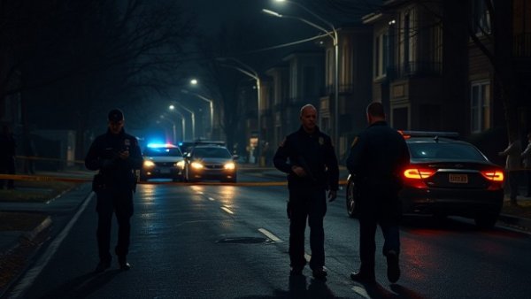 Houston traffic news: Night police investigation scene.