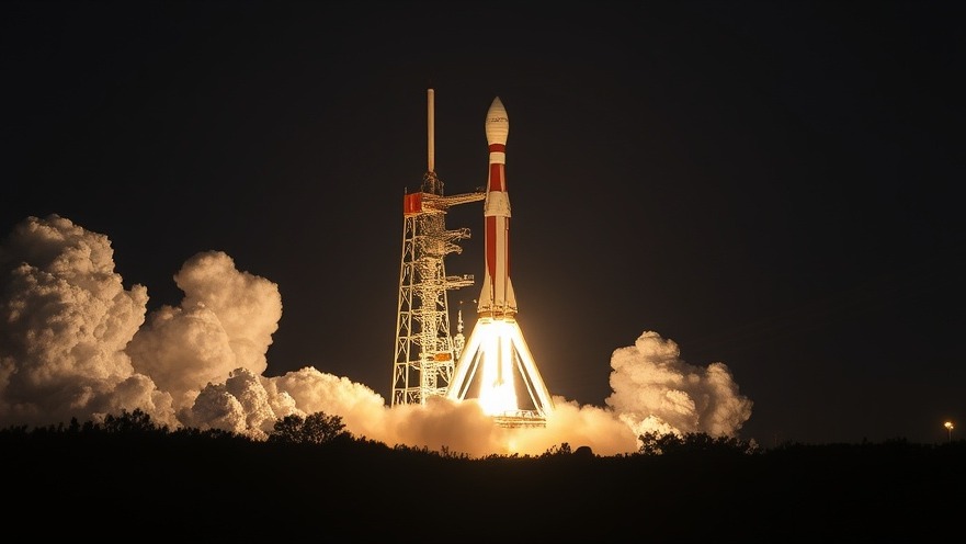 Rocket on launchpad ready for liftoff, symbolizing NASA exploration and lunar missions.