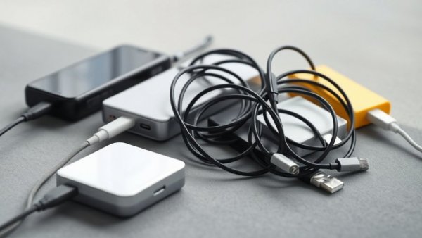 Modern portable chargers with cables to promote portable charger safety.