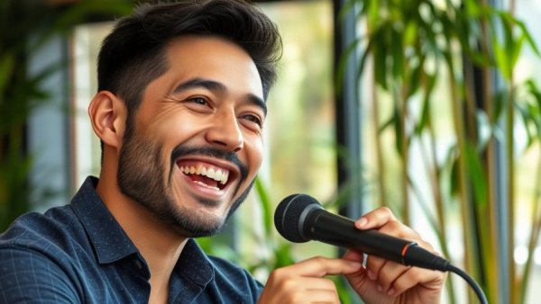 Healthy aging tips discussed by an engaged man in a lively setting.