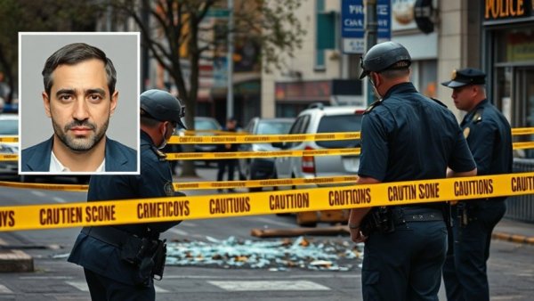 Houston news crime scene investigation with police and caution tape.