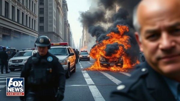 Fentanyl cartel boss death image with burning vehicle and news collage.
