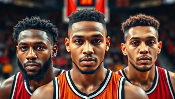 Intense basketball player collage, San Antonio Spurs game coverage