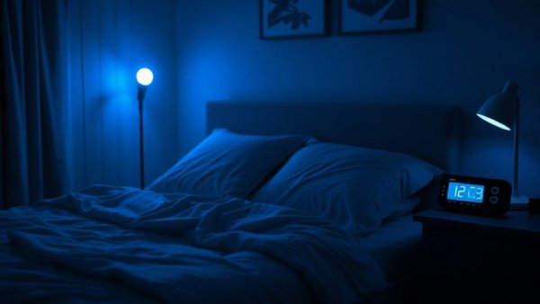 Cozy bedroom with dim lighting, focusing on heart health.