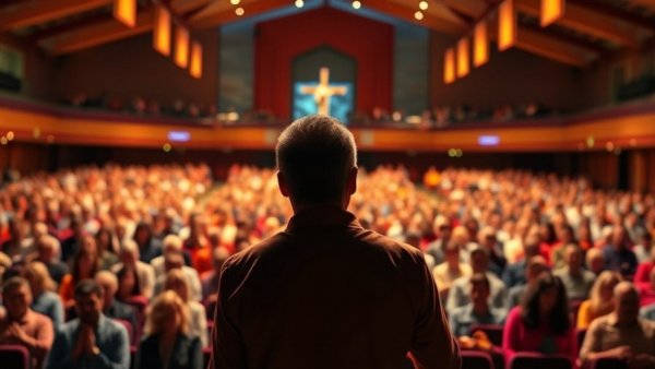 Texas Senate Race Faith Politics: Church speaker and audience.