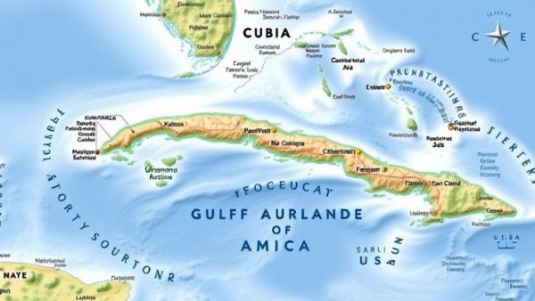 Map illustrating Cuban coast and Florida with Cayo Falcones.