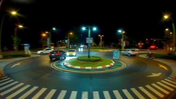 Dallas news highlights unsafe roundabout at night.