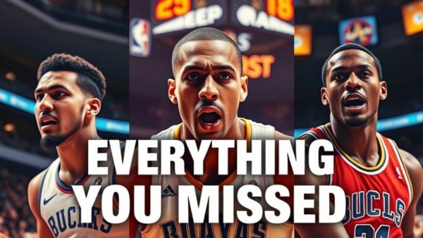 Houston sports updates with vibrant collage of basketball players.