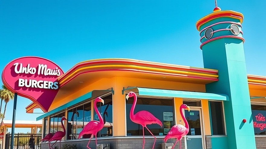 Whimsical Unko Maui's Burgers in San Antonio, showcasing vibrant decor and community charm.