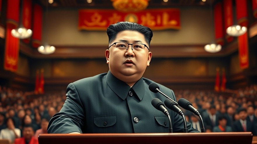North Korean leader speaking at conference, threats against South Korea.