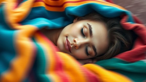 Blurry adult under blanket depicting adult sleep training concept.