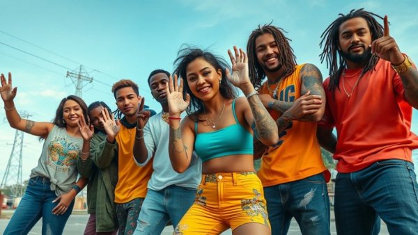 Colorful group photo of playful people outdoors in San Antonio news.