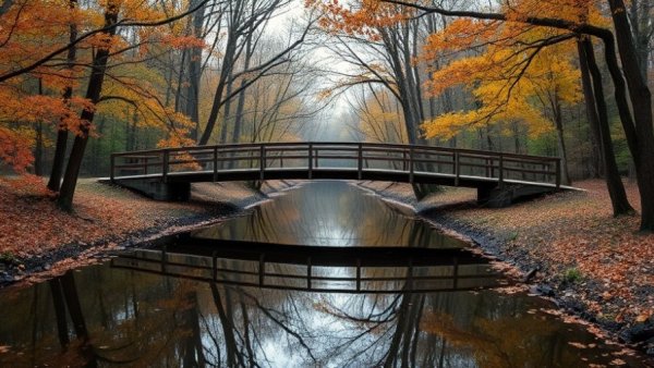 Serene East Texas creek with autumn foliage, must-see place.