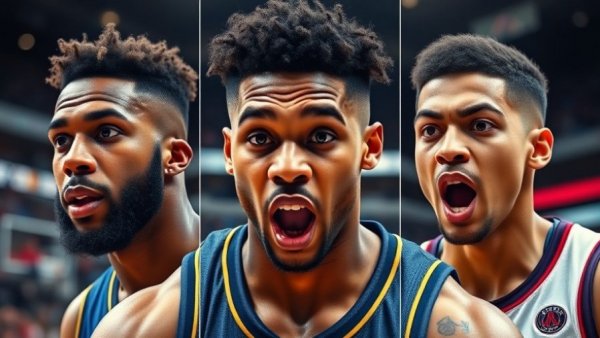 Highlights of basketball players with bold text overlay