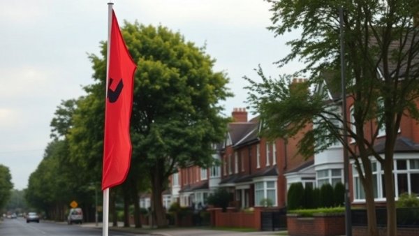 Early voting Texas location with vote flag on street.