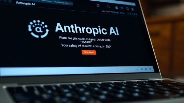 Anthropic AI interface close-up on laptop screen.
