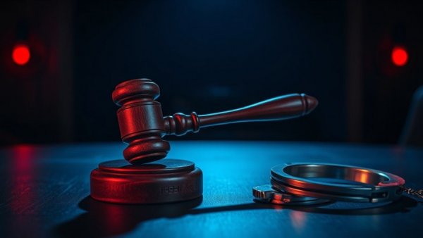 Gavel and handcuffs symbolizing legal justice in Texas airman kidnapping sentencing.