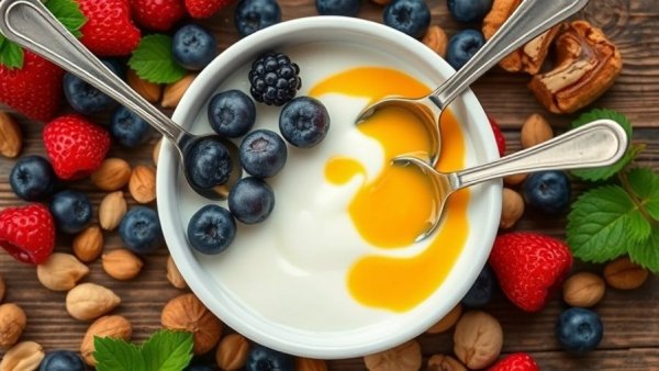 Healthy aging nutrition: yogurt with turmeric, omega-3, collagen.