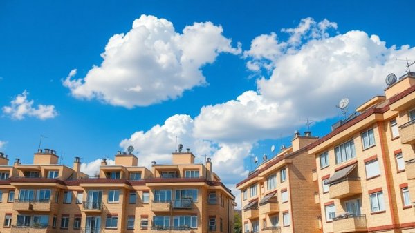 US news articles featuring urban buildings with blue sky background