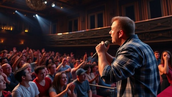 Energetic live concert in San Antonio with musician and crowd interaction.