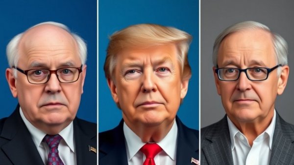 US and Israeli strikes against Iran - leaders in a triptych portrait.