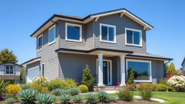 Modern affordable home in Katy surrounded by lush landscape.