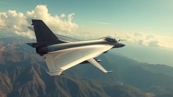 Fighter jet soaring over mountains, captured mid-flight.