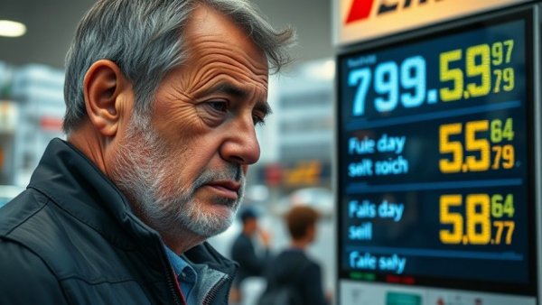 Energy price spikes due to Iran conflict illustrated by high gas prices.